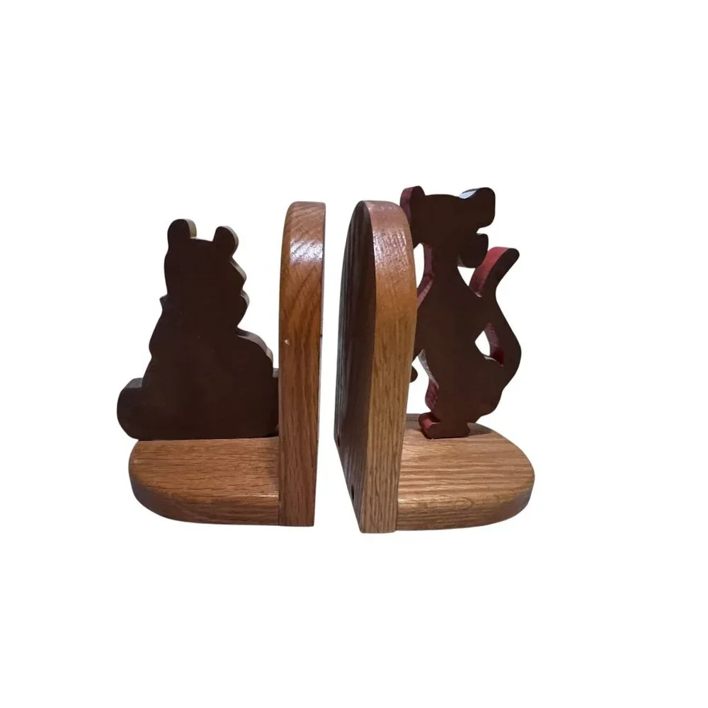Winnie The Pooh & Tigger Wooden Bookends Childrens Kids Room Decor - Picture 2 of 5